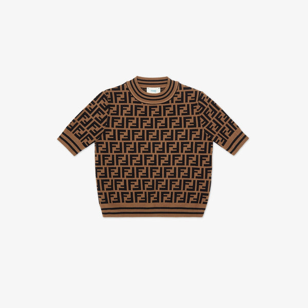Girls Brown Logo Knit Sweater