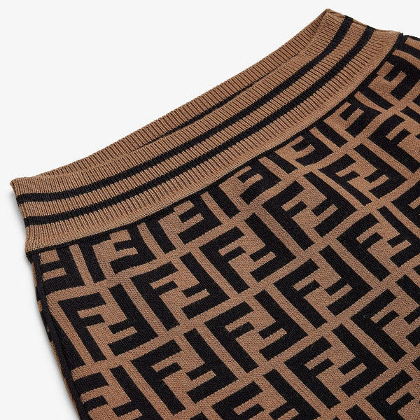 Girls Brown Logo Knit Skirt