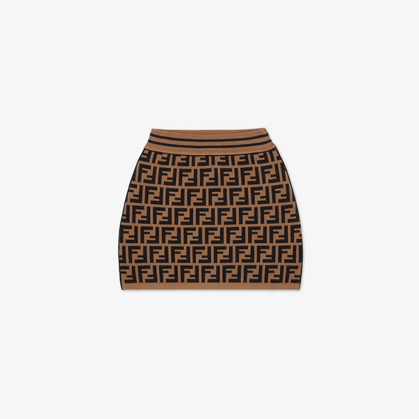 Girls Brown Logo Knit Skirt