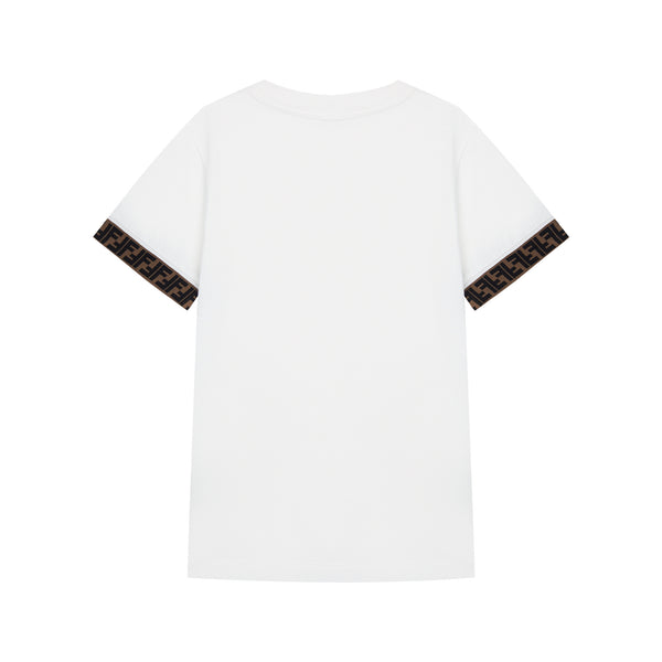 Boys & Girls White Logo Cotton T-Shirt