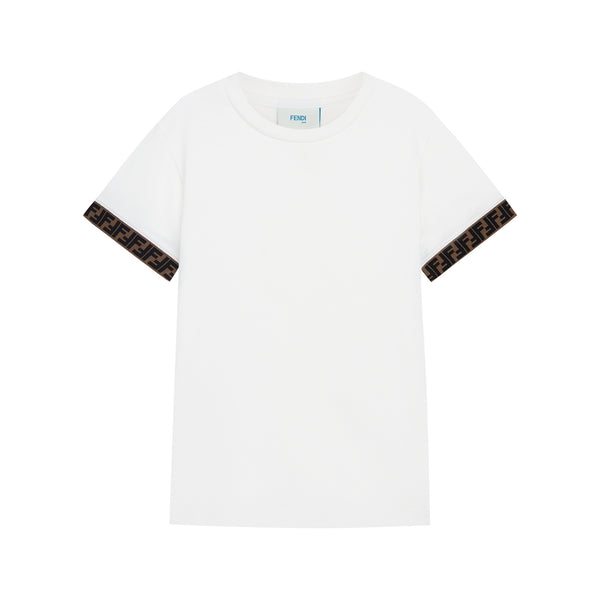 Boys & Girls White Logo Cotton T-Shirt