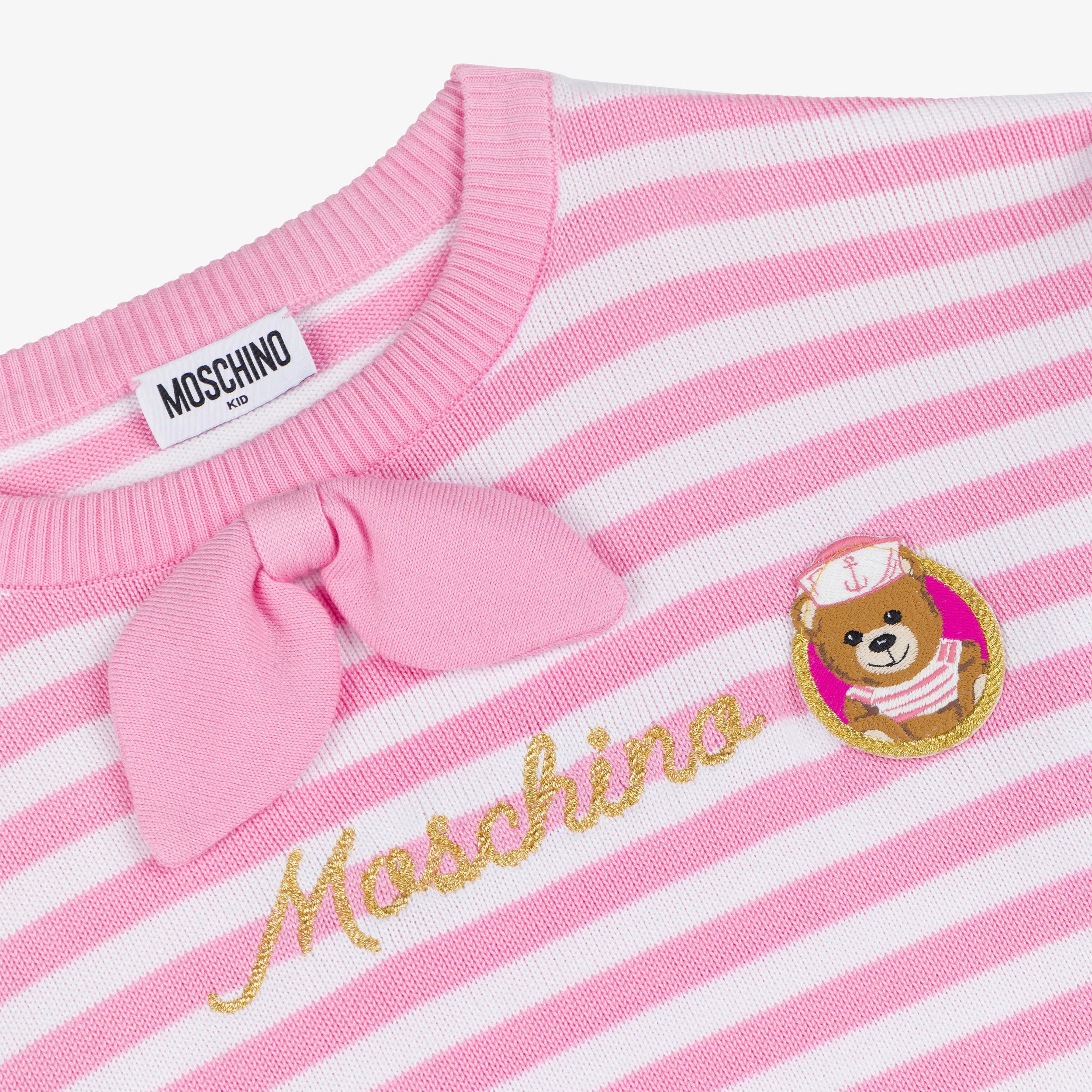 Girls Pink Stripes Cotton Sweater