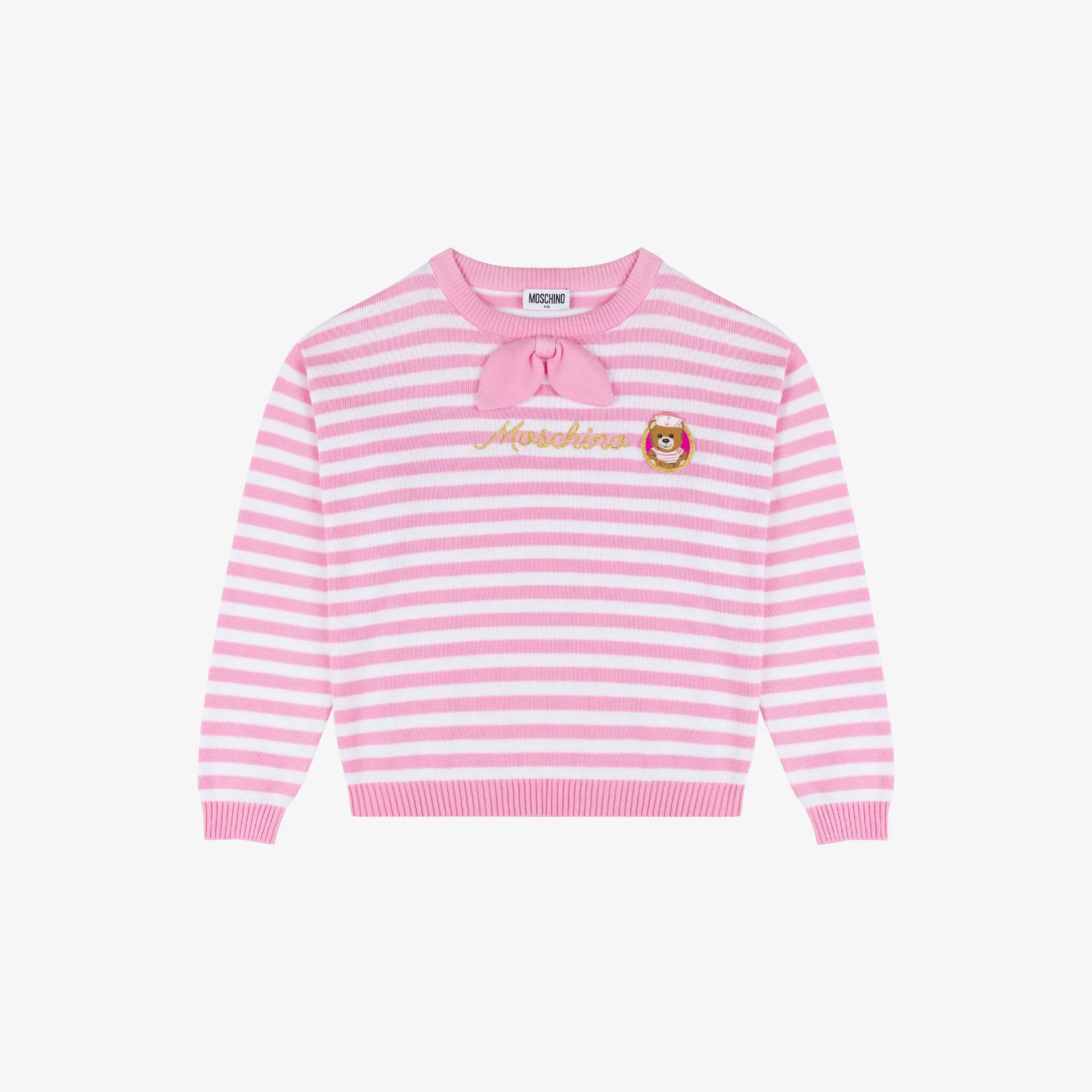 Girls Pink Stripes Cotton Sweater