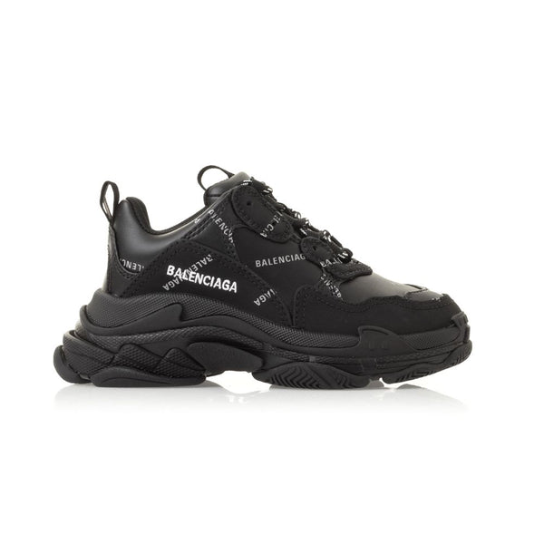 Boys & Girls Black Logo Shoes