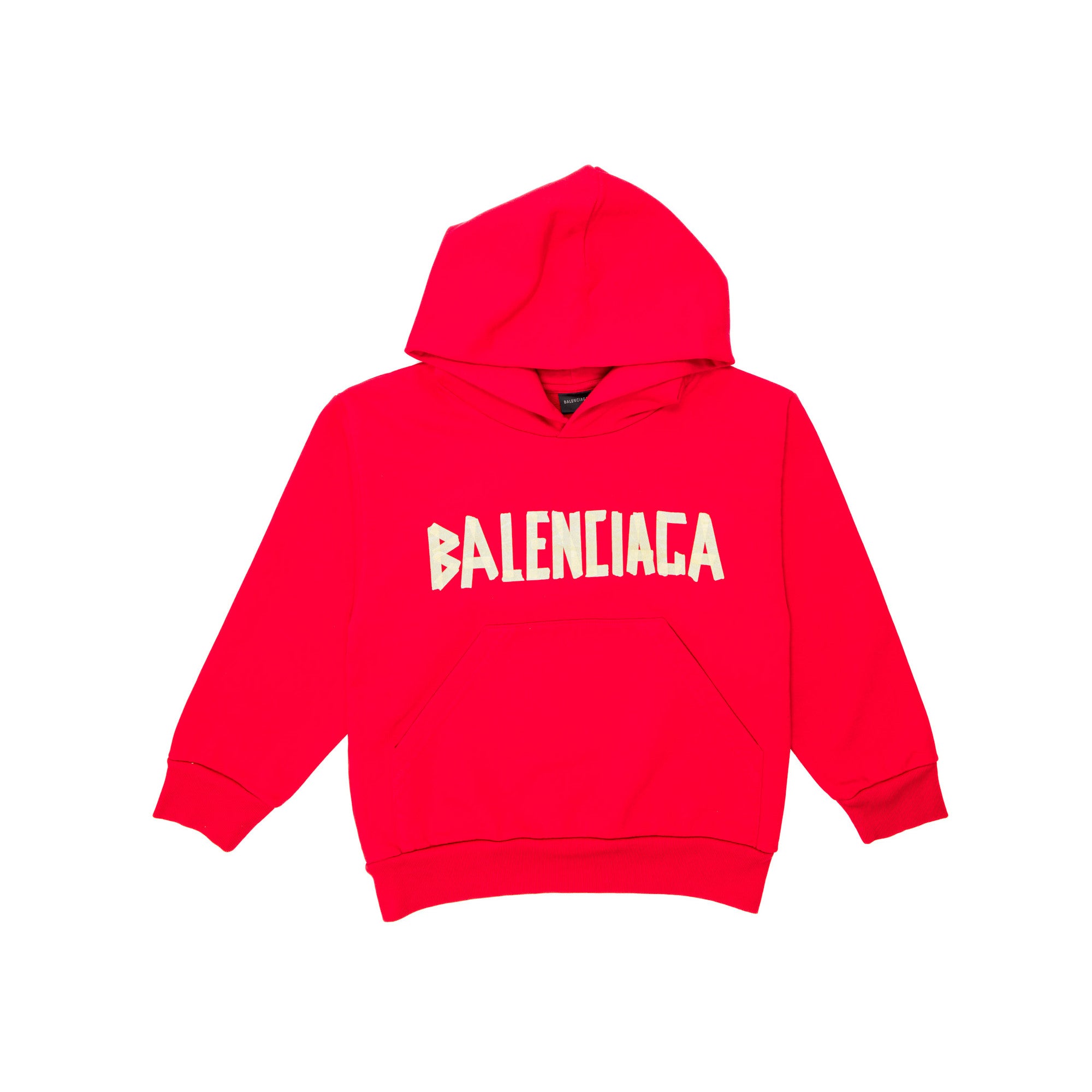 Boys & Girls Red Hooded Cotton Sweatshirt