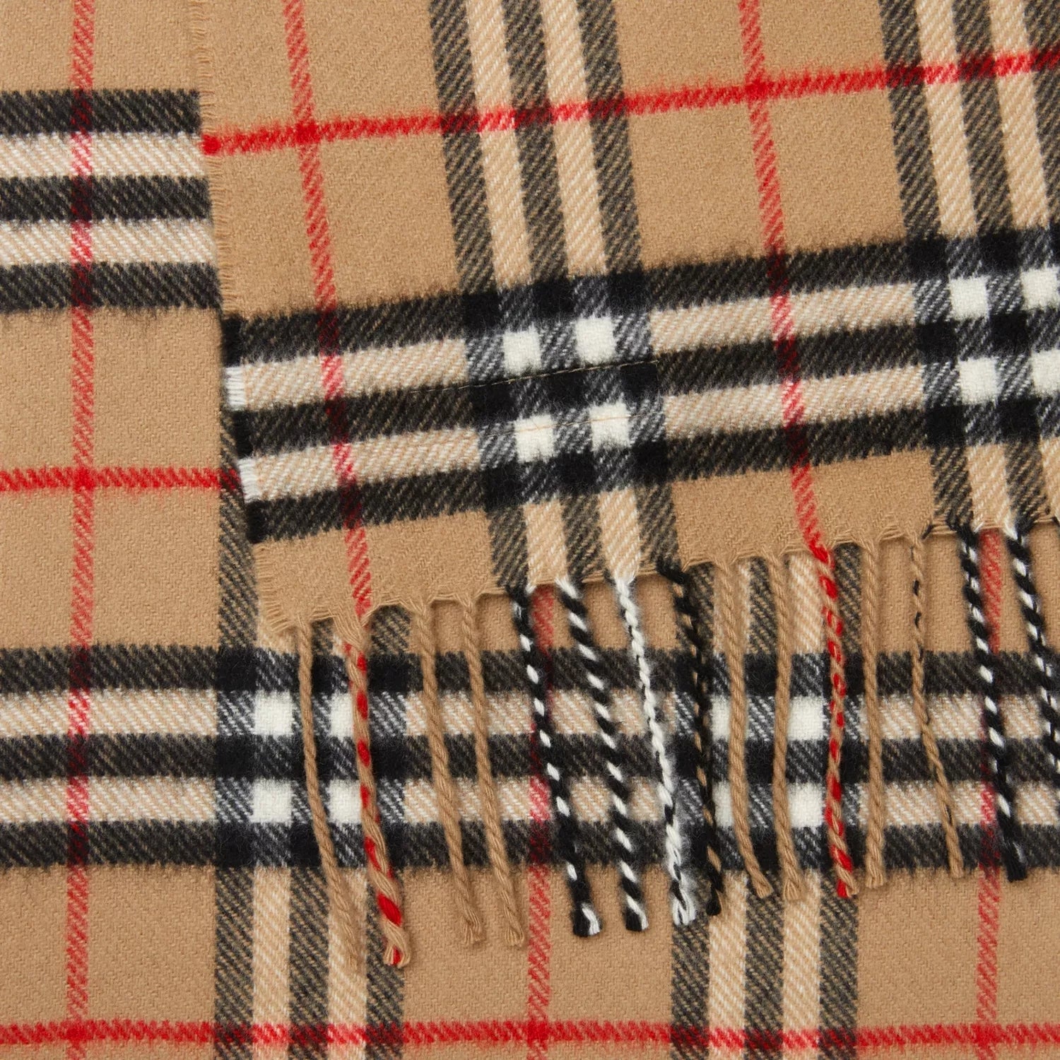Boys & Girls Beige Check Cashmere Scarf