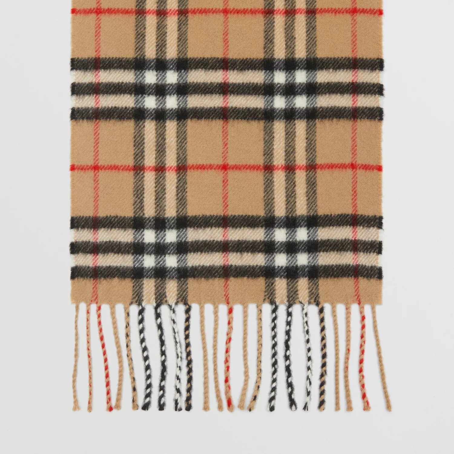 Boys & Girls Beige Check Cashmere Scarf