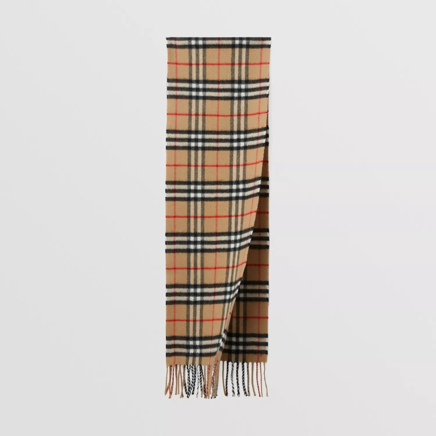 Boys & Girls Beige Check Cashmere Scarf