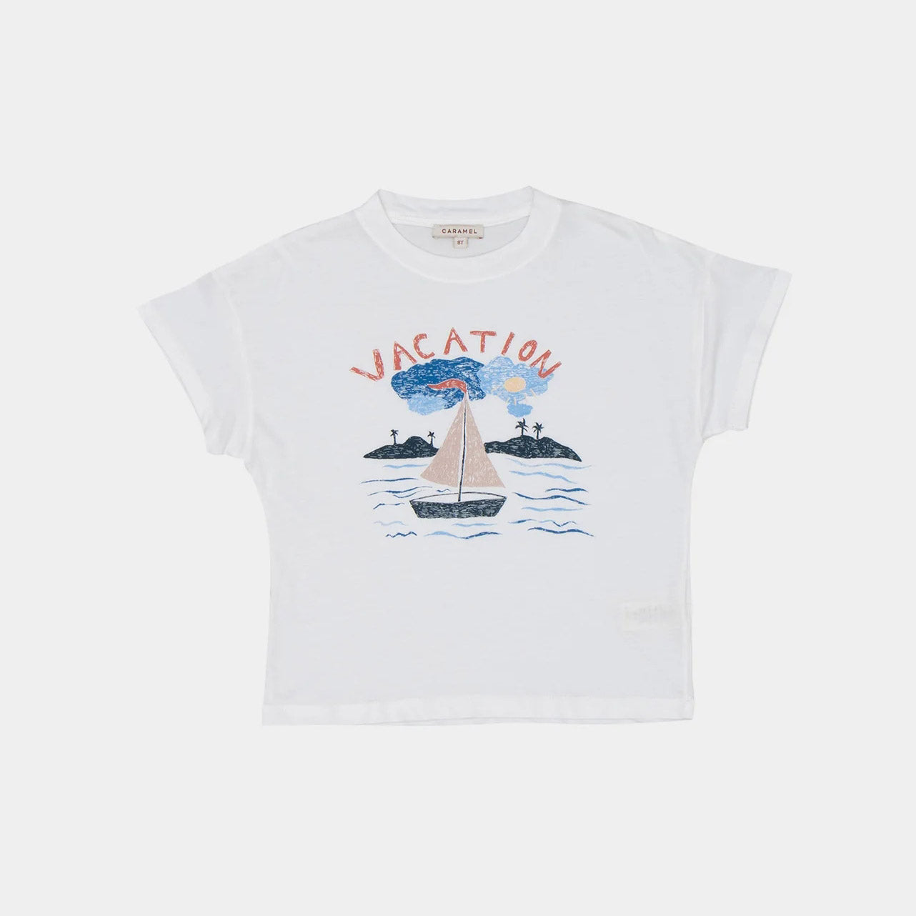 Boys & Girls White Printed T-Shirt