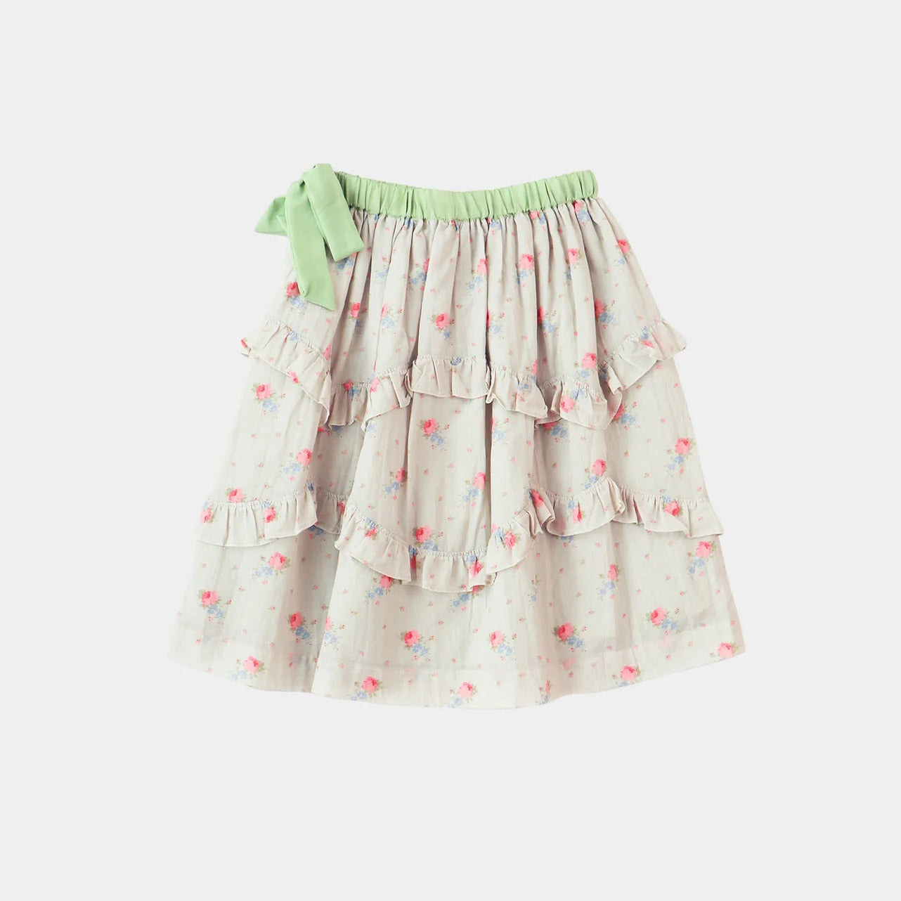 Girls Pink Flower Cotton Skirt