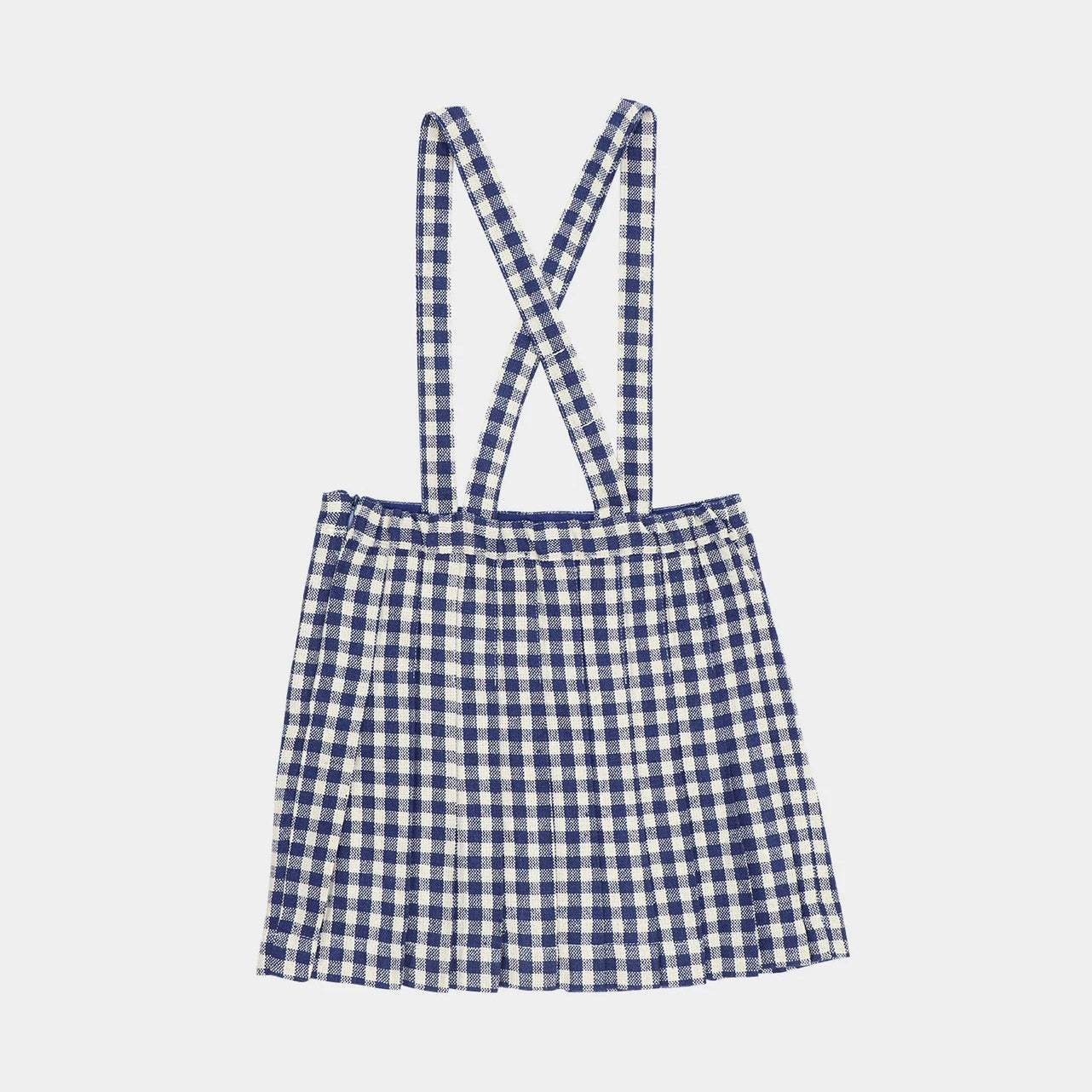 Girls Blue Check Silk Skirt
