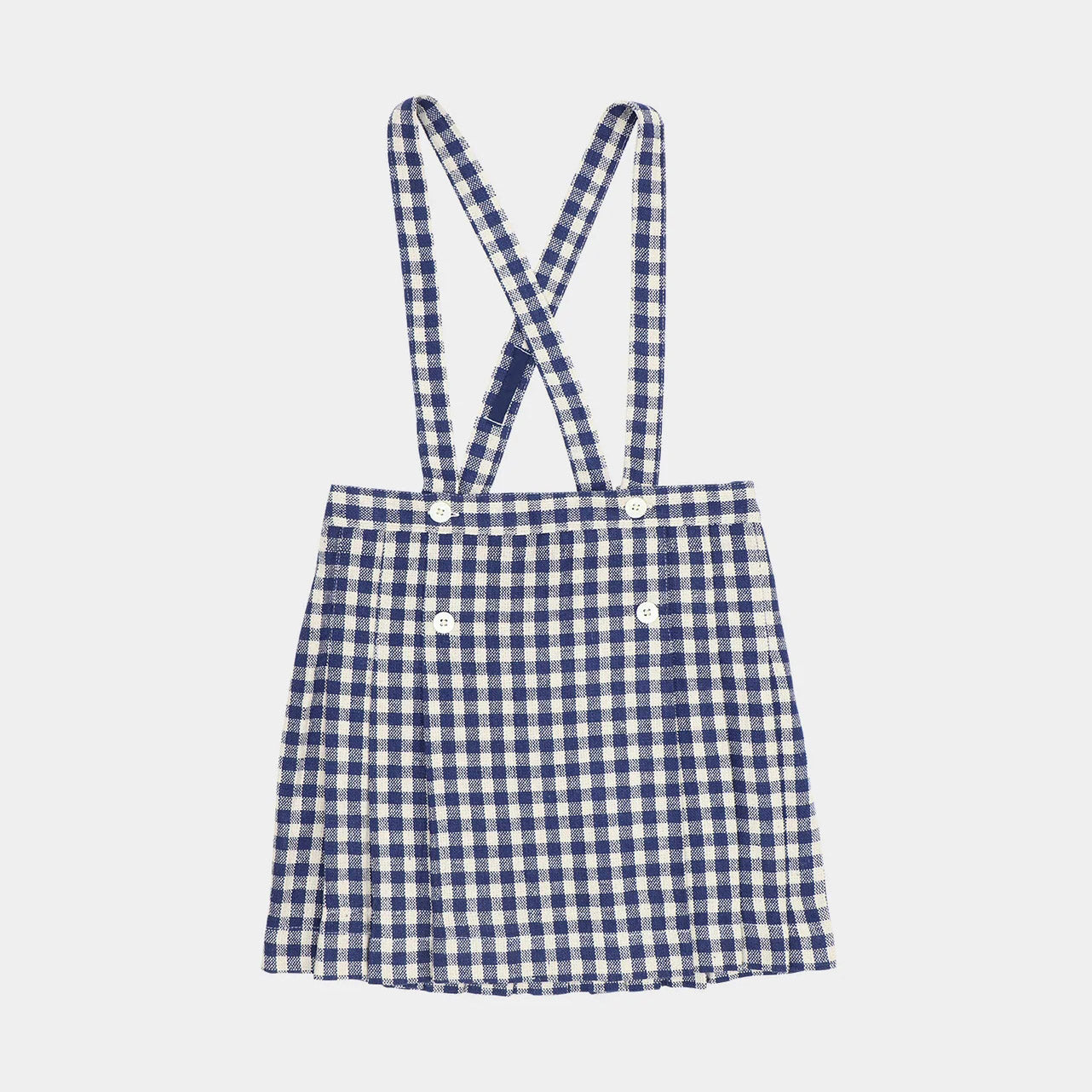 Girls Blue Check Silk Skirt