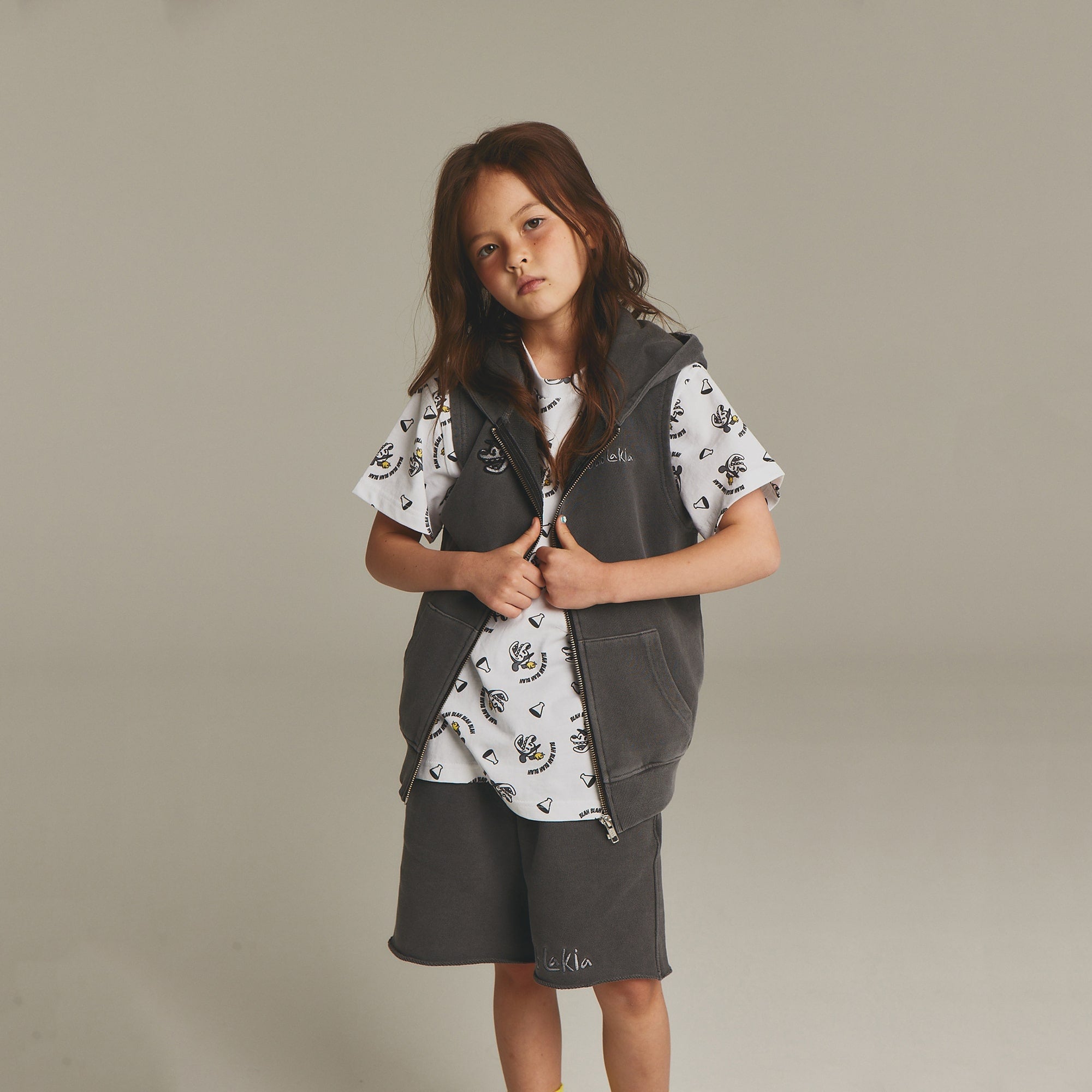Boys & Girls Black Hooded Gilet