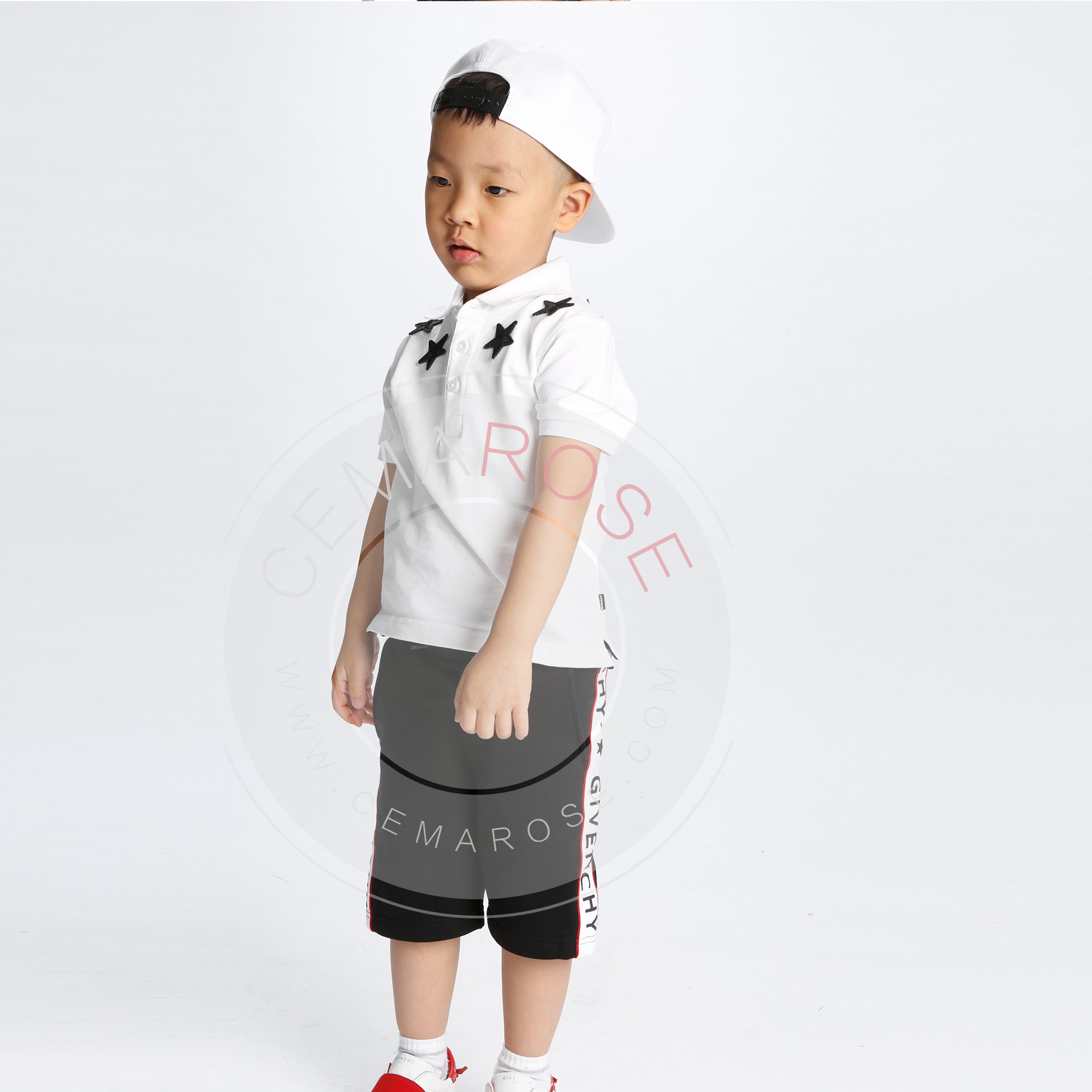 Baby Boys  White Viscose Polo Shirt