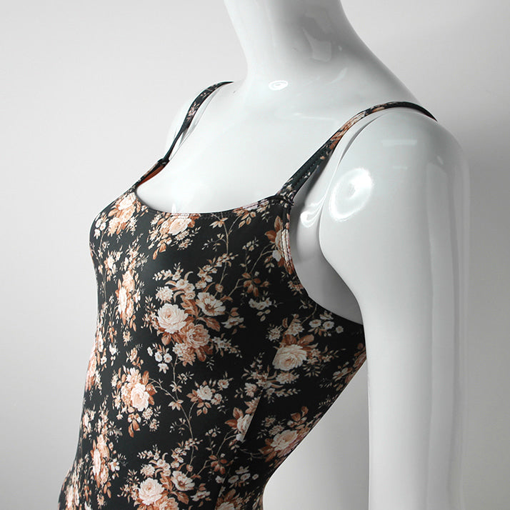 Girls Black Floral Ballet Onesies