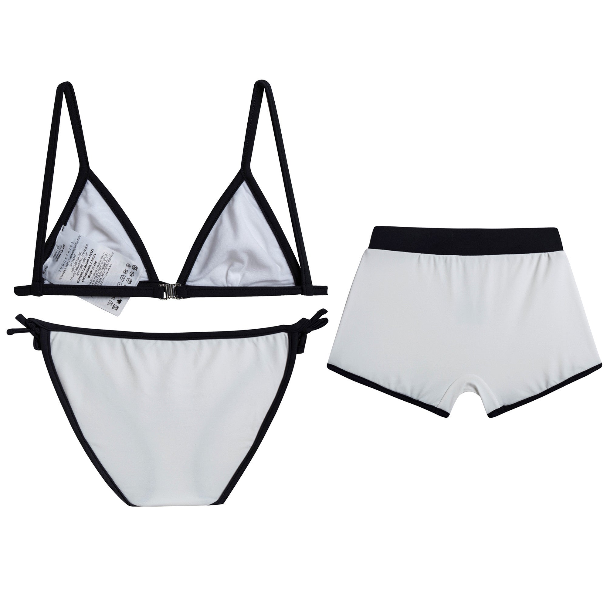 Girls White Bikini & Shorts （3 Piece）