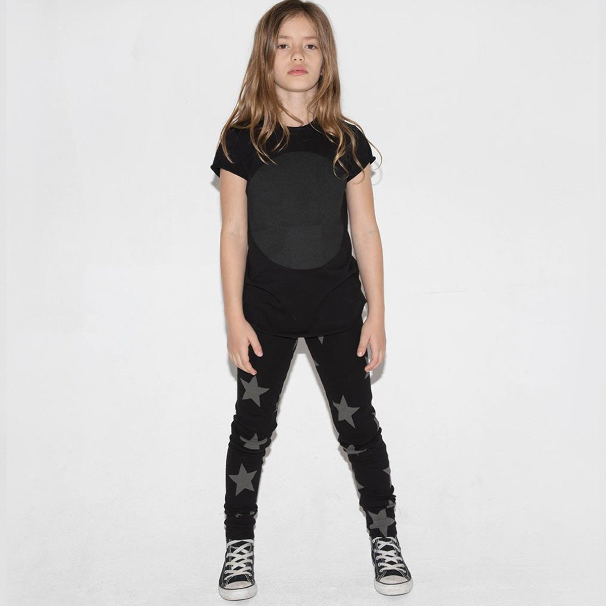 Boys&Girls Heather Black Star Printed Legging