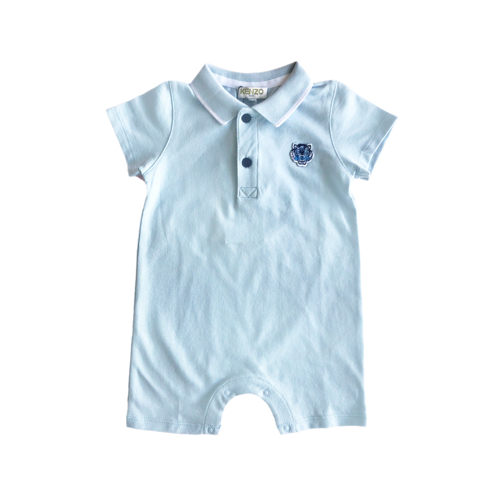 Baby Boys Light Blue Cotton Babysuit