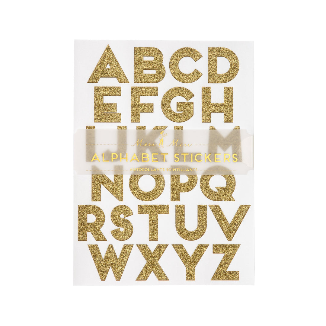 Gold Glitter Alphabet Sticker Sheets (10 Pack)