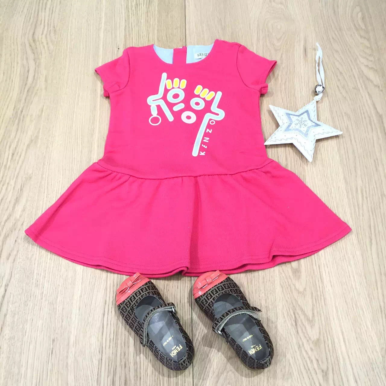 Girls Pink Cotton Dress With Fancy Print Trims - CÉMAROSE | Children's Fashion Store