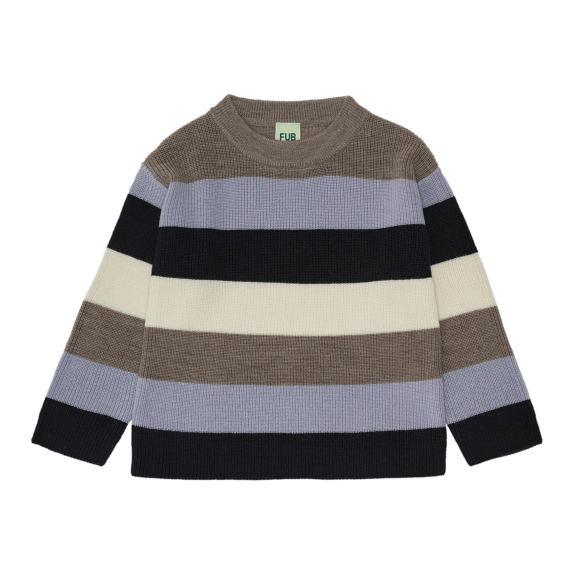 Boys & Girls Beige Stripes Wool Sweater