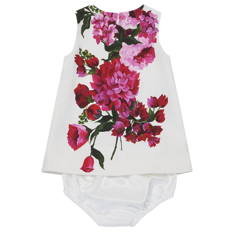 Baby Girls White Viscose Flower Pinted Dress - CÉMAROSE | Children's Fashion Store - 2