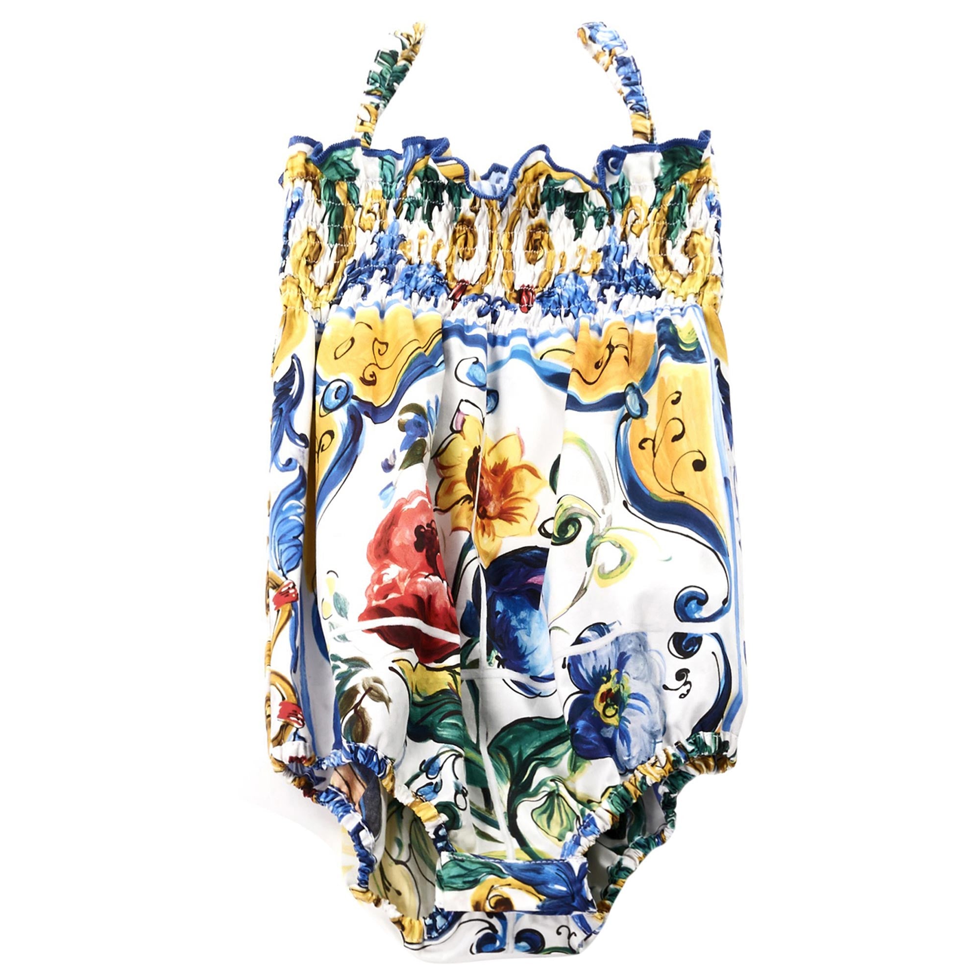 Baby Girls Multicolor Maiolica Bouquet Printed Bodysuit - CÉMAROSE | Children's Fashion Store - 2