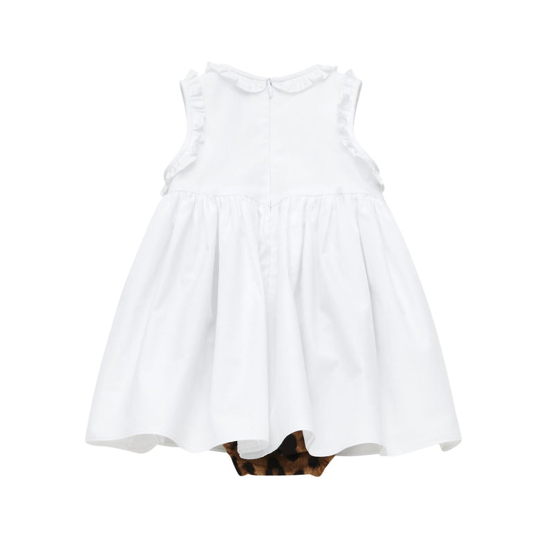 Baby Girls White Cotton Cat Printed Trims Dress - CÉMAROSE | Children's Fashion Store - 2