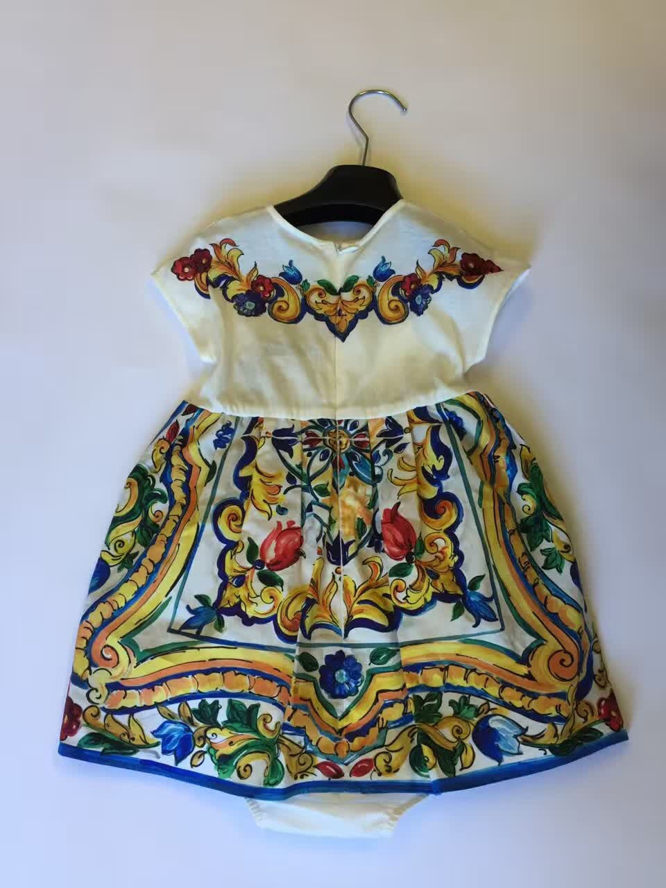 Baby Girls Multicolor Printed Cotton Dress - CÉMAROSE | Children's Fashion Store - 2