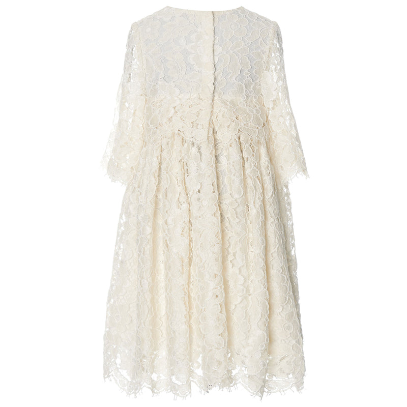Girls White Embroidered Trims Cotton Dress - CÉMAROSE | Children's Fashion Store - 2
