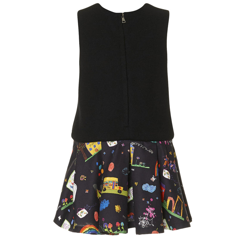 Girls Black Top & Navy Blue Bottom Sleeveless Dress - CÉMAROSE | Children's Fashion Store - 2