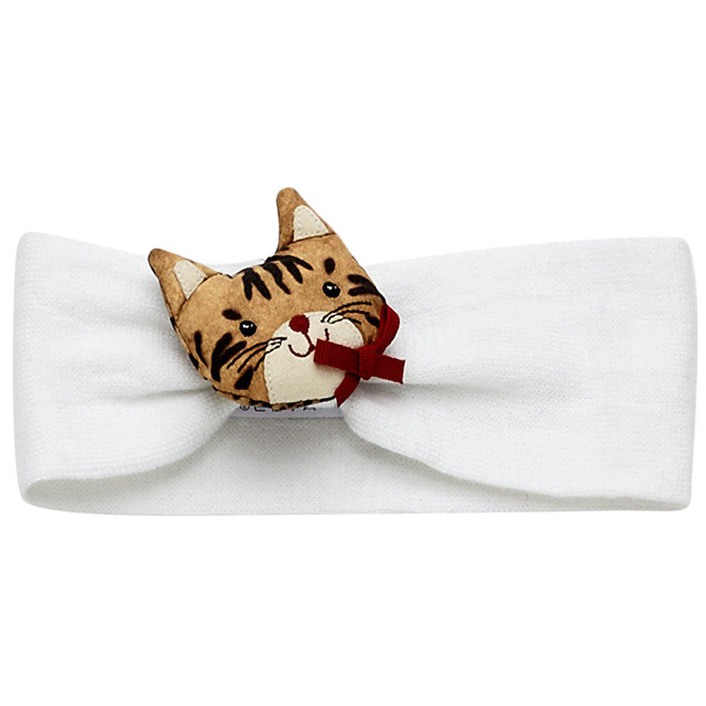 Girls White Cotton Hairband With Cat Head Trims - CÉMAROSE | Children's Fashion Store - 2