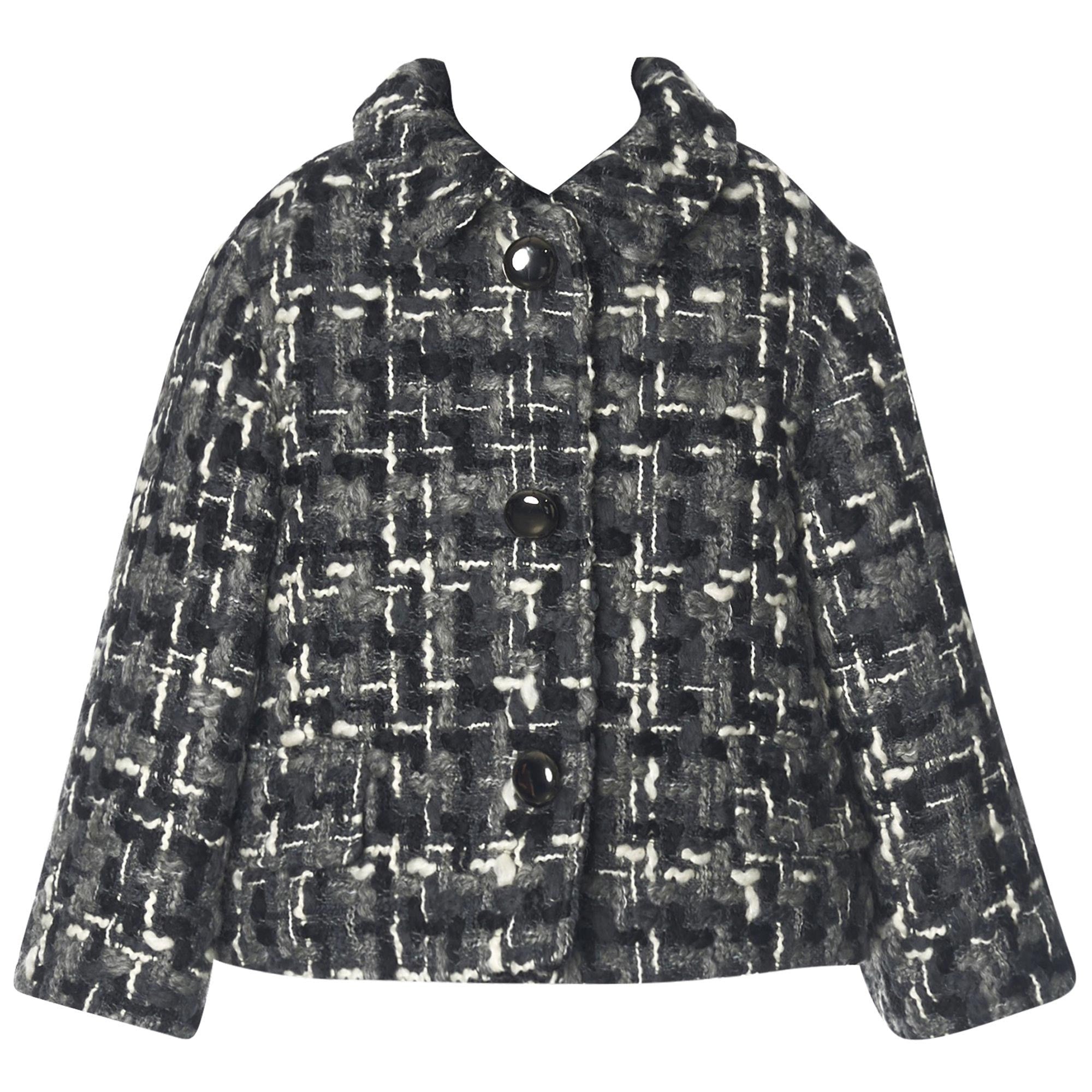 Girls Grey Check Jacket - CÉMAROSE | Children's Fashion Store - 1
