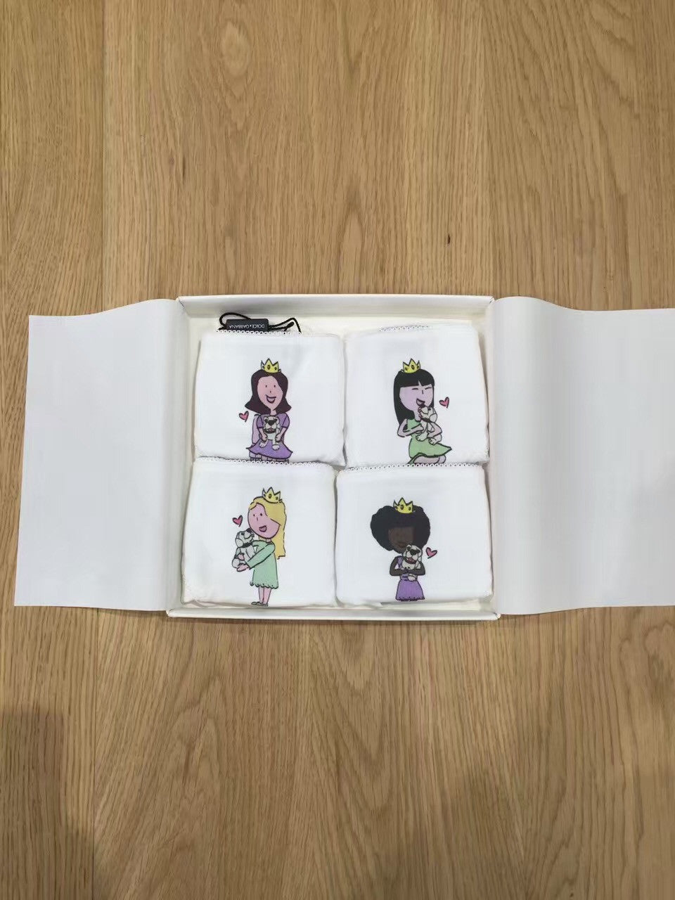 Girls White Fancy Printed Trims Knicker 4 Piece Set - CÉMAROSE | Children's Fashion Store