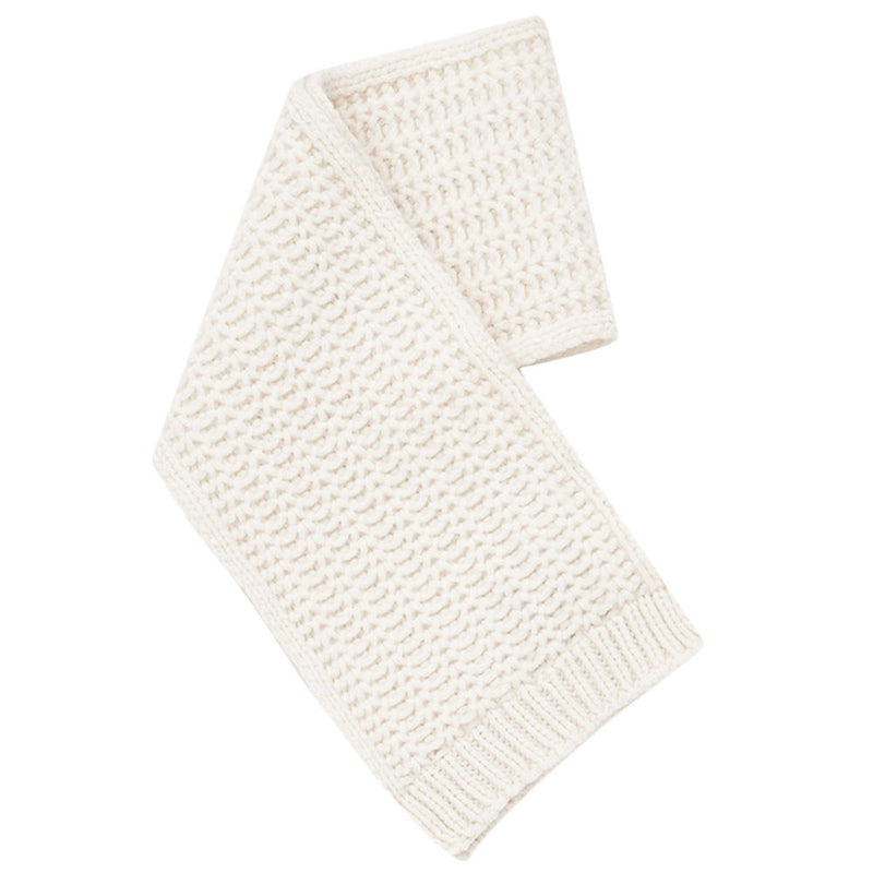 Baby Girls White Knitted Cotton Scarf - CÉMAROSE | Children's Fashion Store - 2