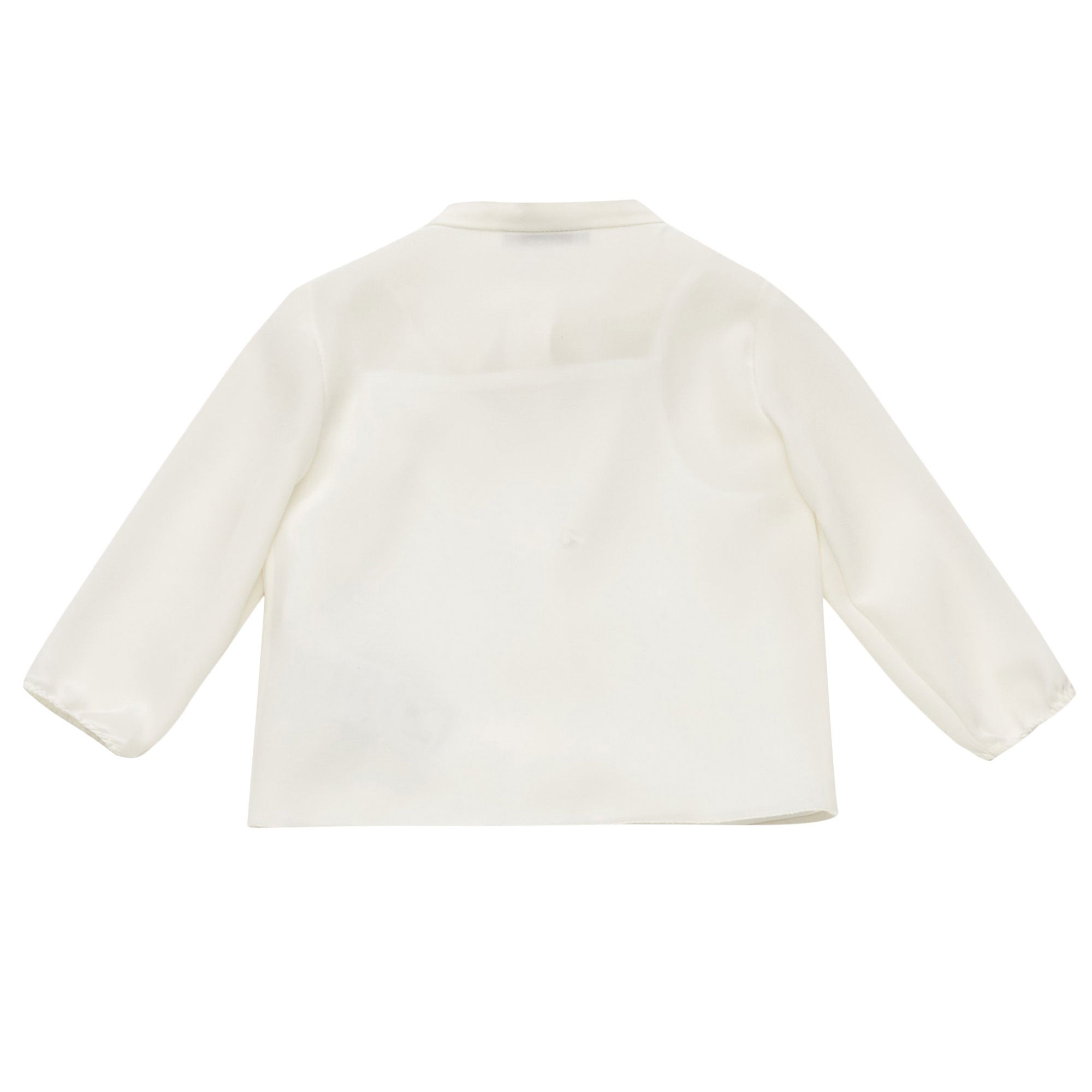 Baby Girls White Silk Bow Trims Shirt - CÉMAROSE | Children's Fashion Store - 3