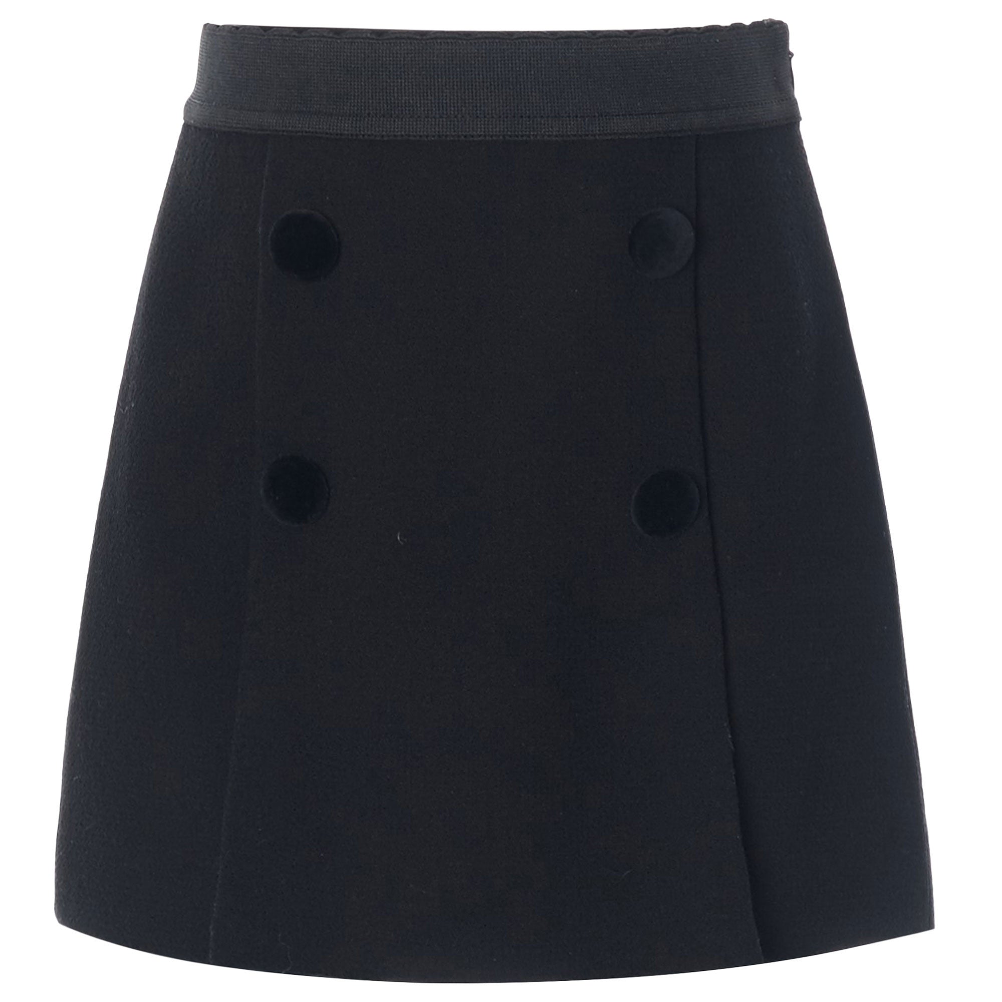 Girls Black Wool Rib Waist Skirt - CÉMAROSE | Children's Fashion Store - 1