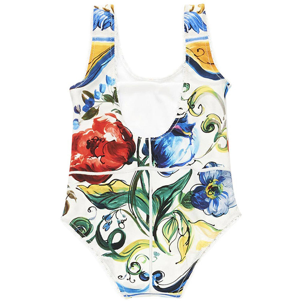 Baby Girls Multicolor Maiolica Bouquet Printed Swimsuit - CÉMAROSE | Children's Fashion Store - 2