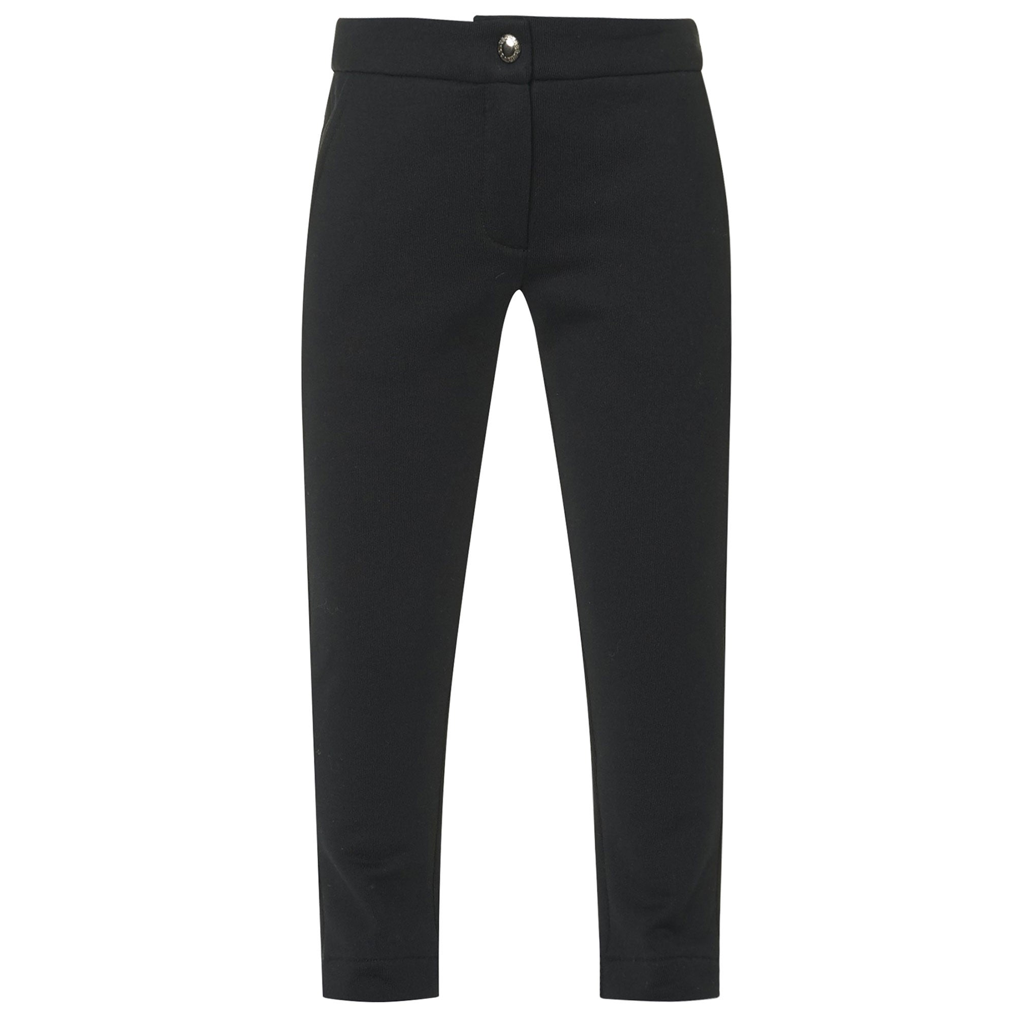 Girls Black Cotton Jersey Trouser - CÉMAROSE | Children's Fashion Store - 1
