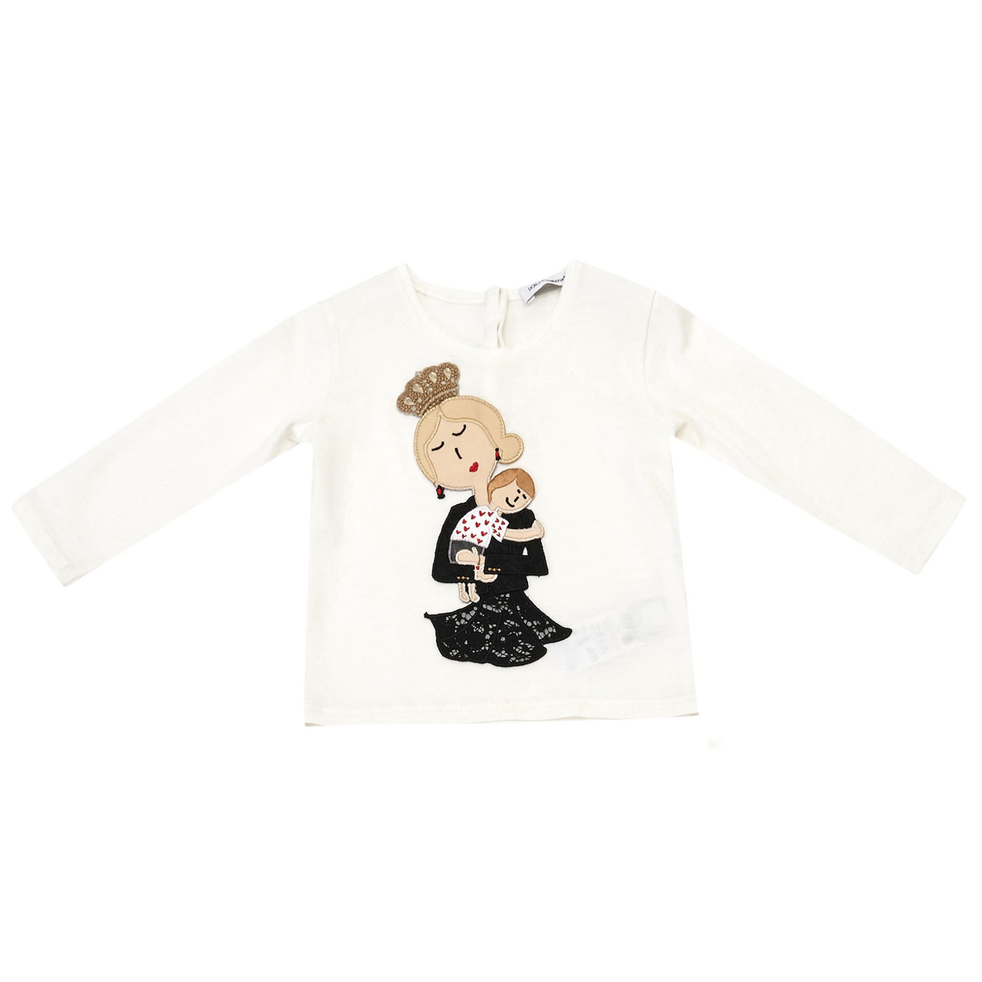 Baby Girls White 'DG Family' Printed T-Shirt - CÉMAROSE | Children's Fashion Store - 1