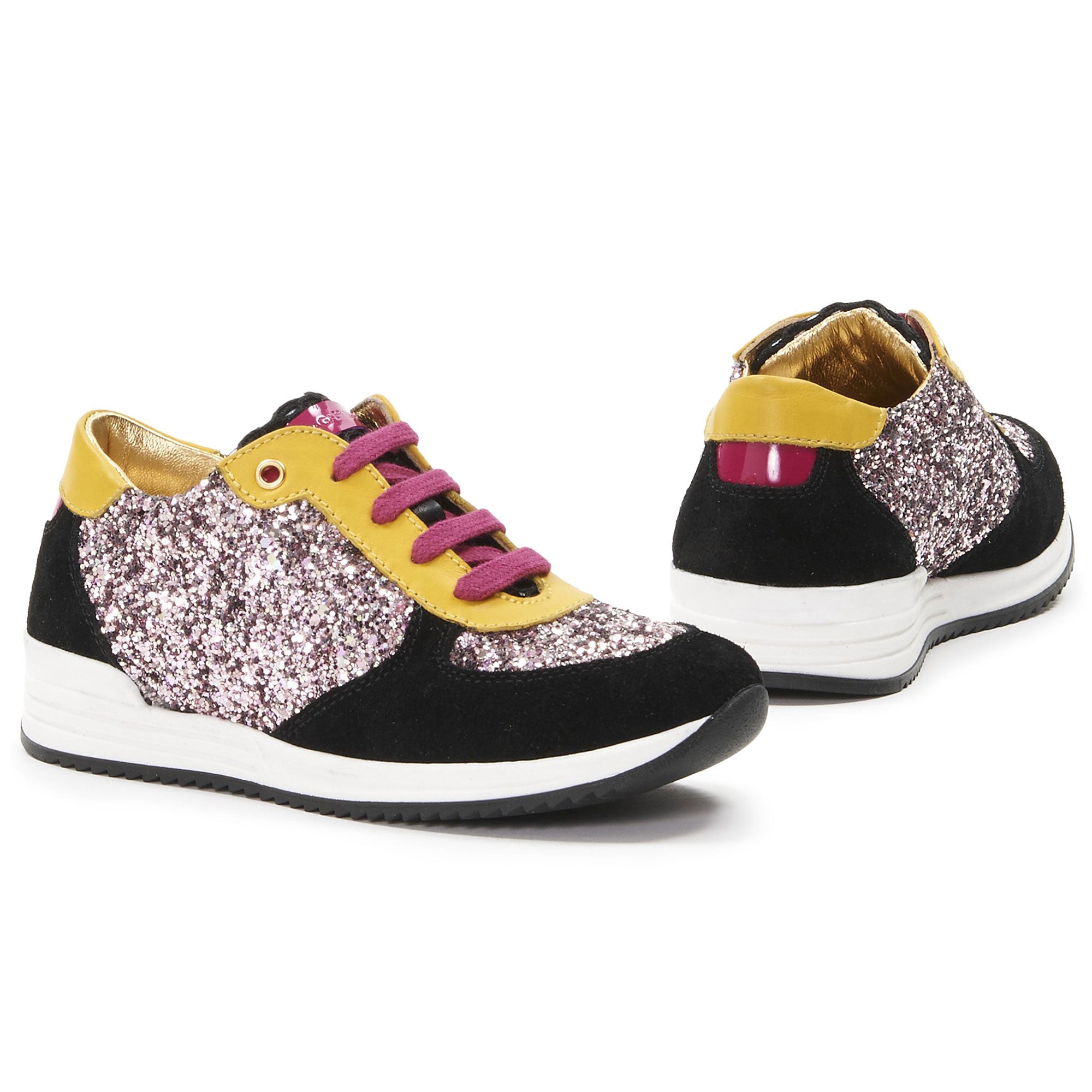 Girls Black & Gold Suede Shoes - CÉMAROSE | Children's Fashion Store