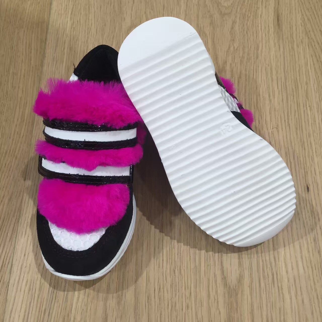Girls Pink Fur Trims Leather Shoes - CÉMAROSE | Children's Fashion Store - 2