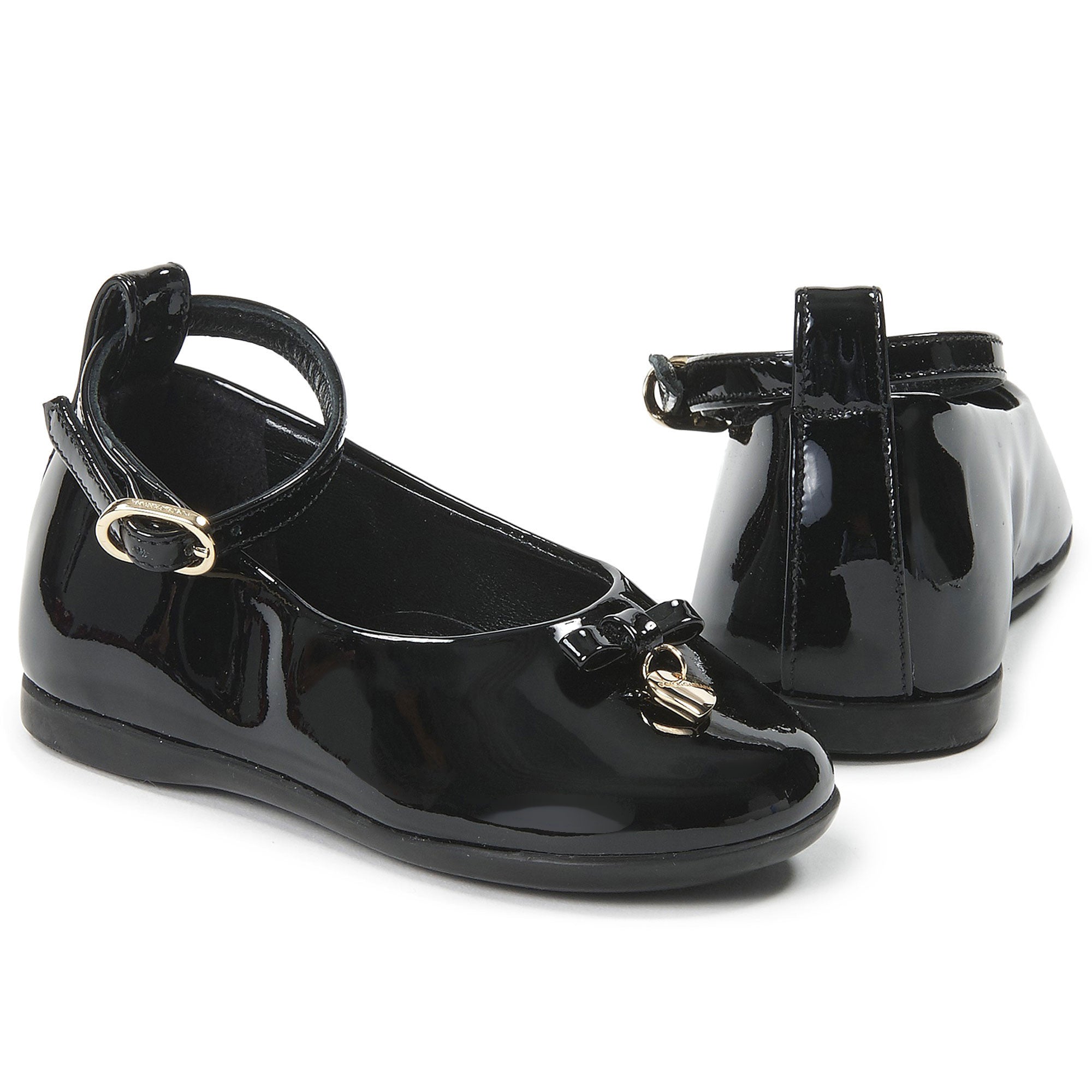 Girls Black Bow Trims Ballet Shoes - CÉMAROSE | Children's Fashion Store