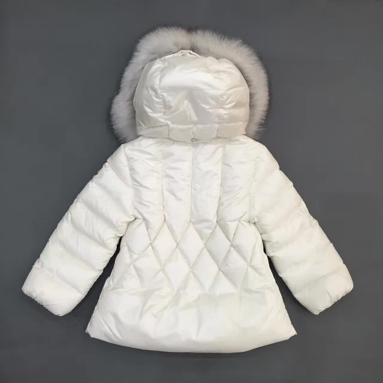 Baby Girls White Fur Trims Hooded Padded Down 'Splendeur'Jacket - CÉMAROSE | Children's Fashion Store - 2