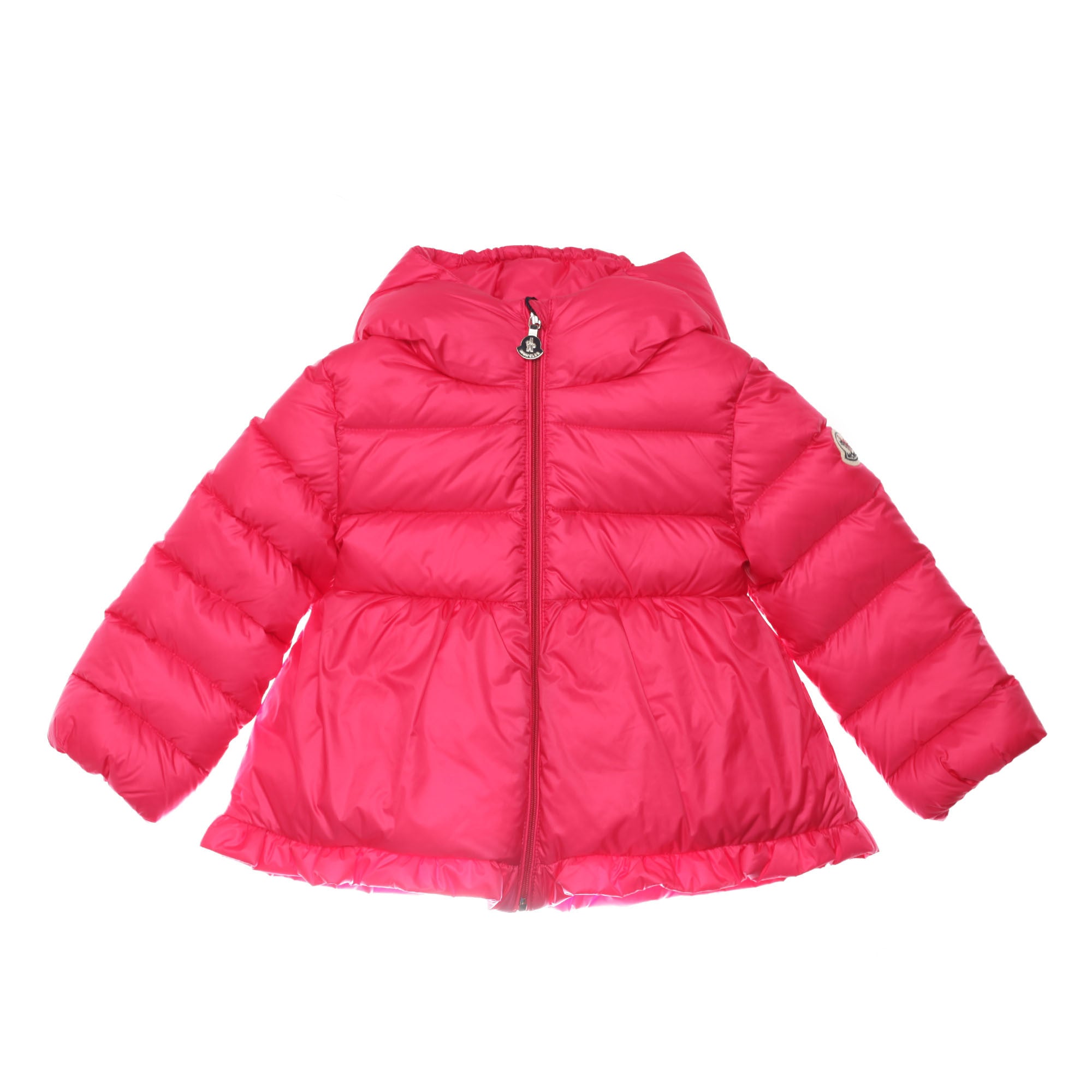 Baby Girls Fushia Ruffled Hems Padded Down 'Odile' Coat - CÉMAROSE | Children's Fashion Store - 1