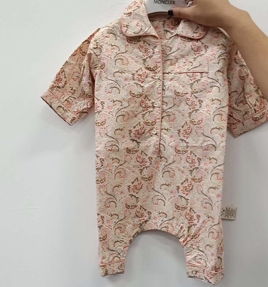 Baby Pink Paisley Print Cotton Babysiut