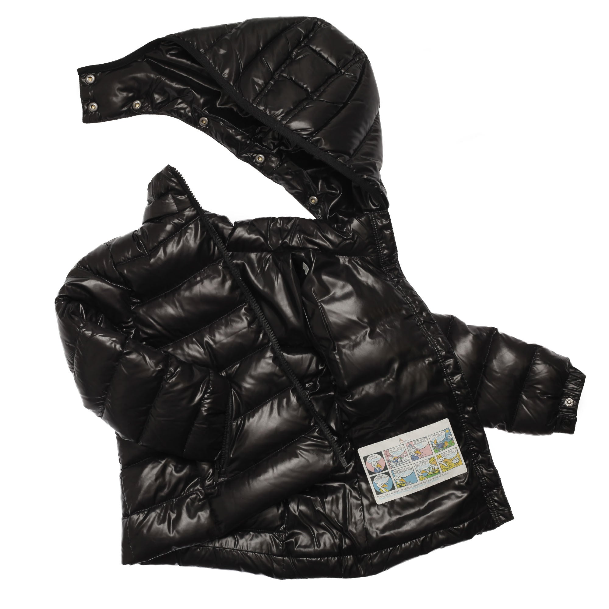 Girls Black Hooded Padded Down 'Bady' Jacket - CÉMAROSE | Children's Fashion Store - 3