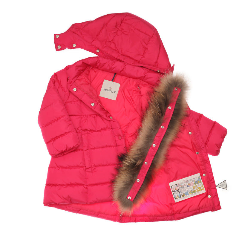 Girls Fuchsia Plush Trims Hooded 'Neste'Jacket - CÉMAROSE | Children's Fashion Store - 3