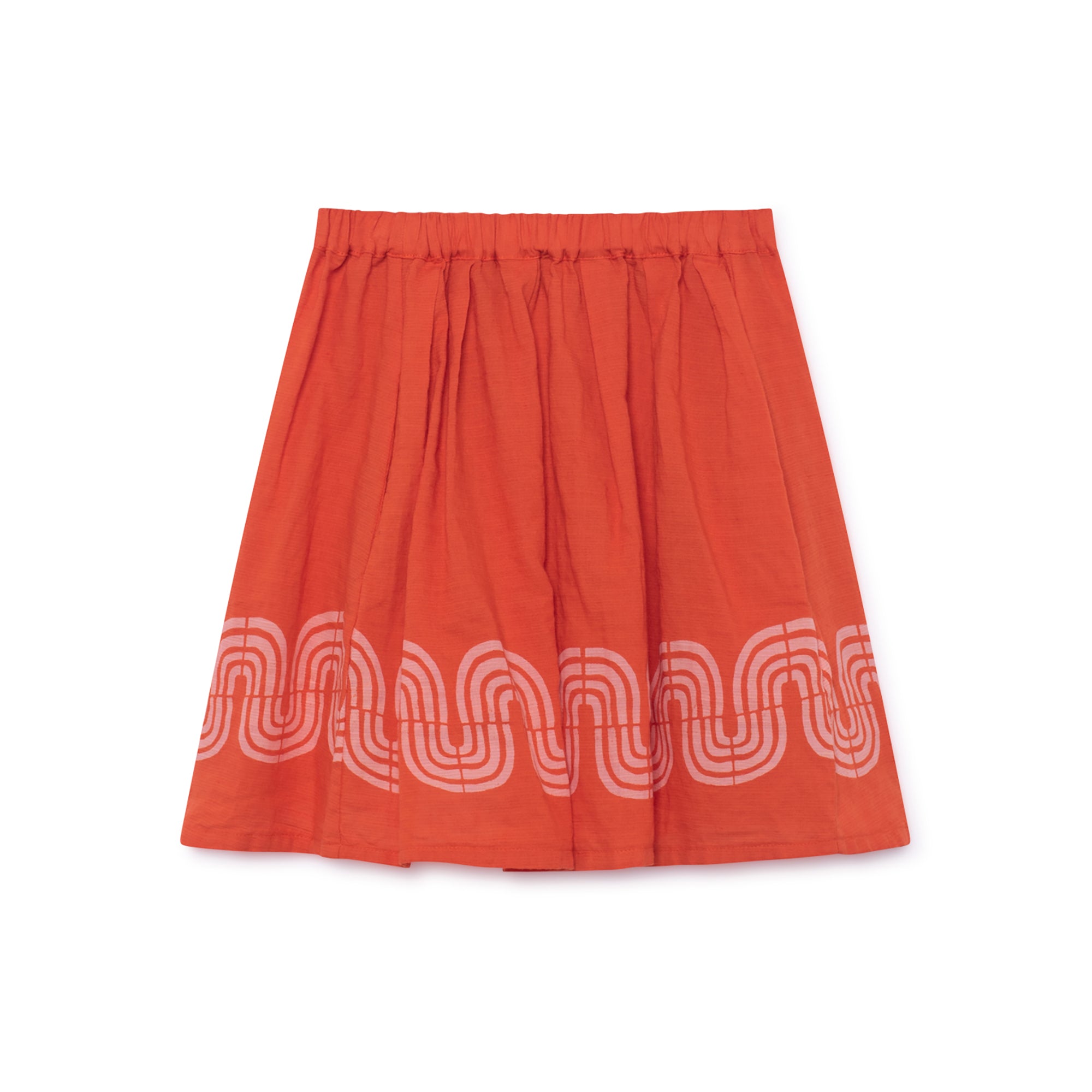 Girls Red Clay Cotton Road Flared Skirt