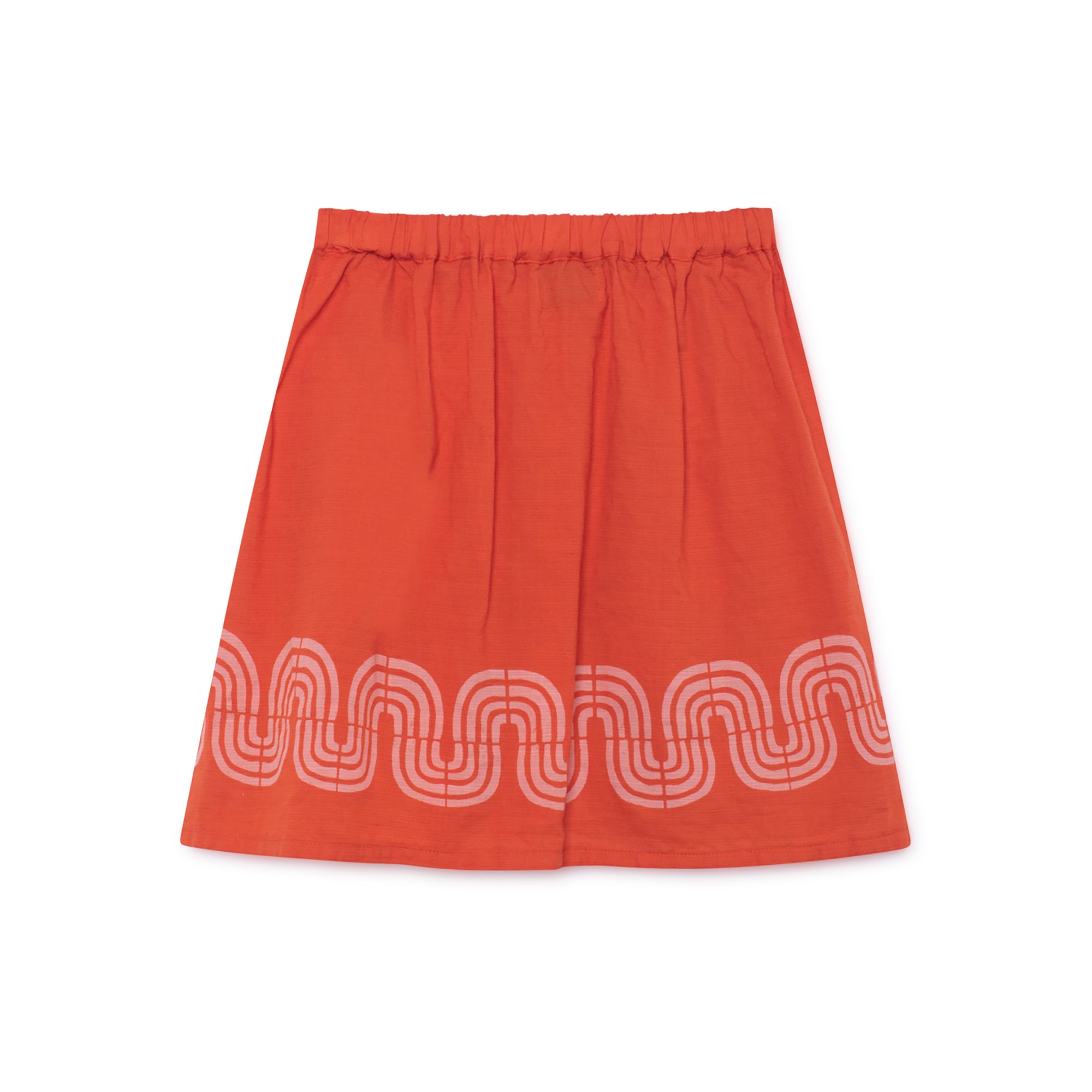 Girls Red Clay Cotton Road Flared Skirt